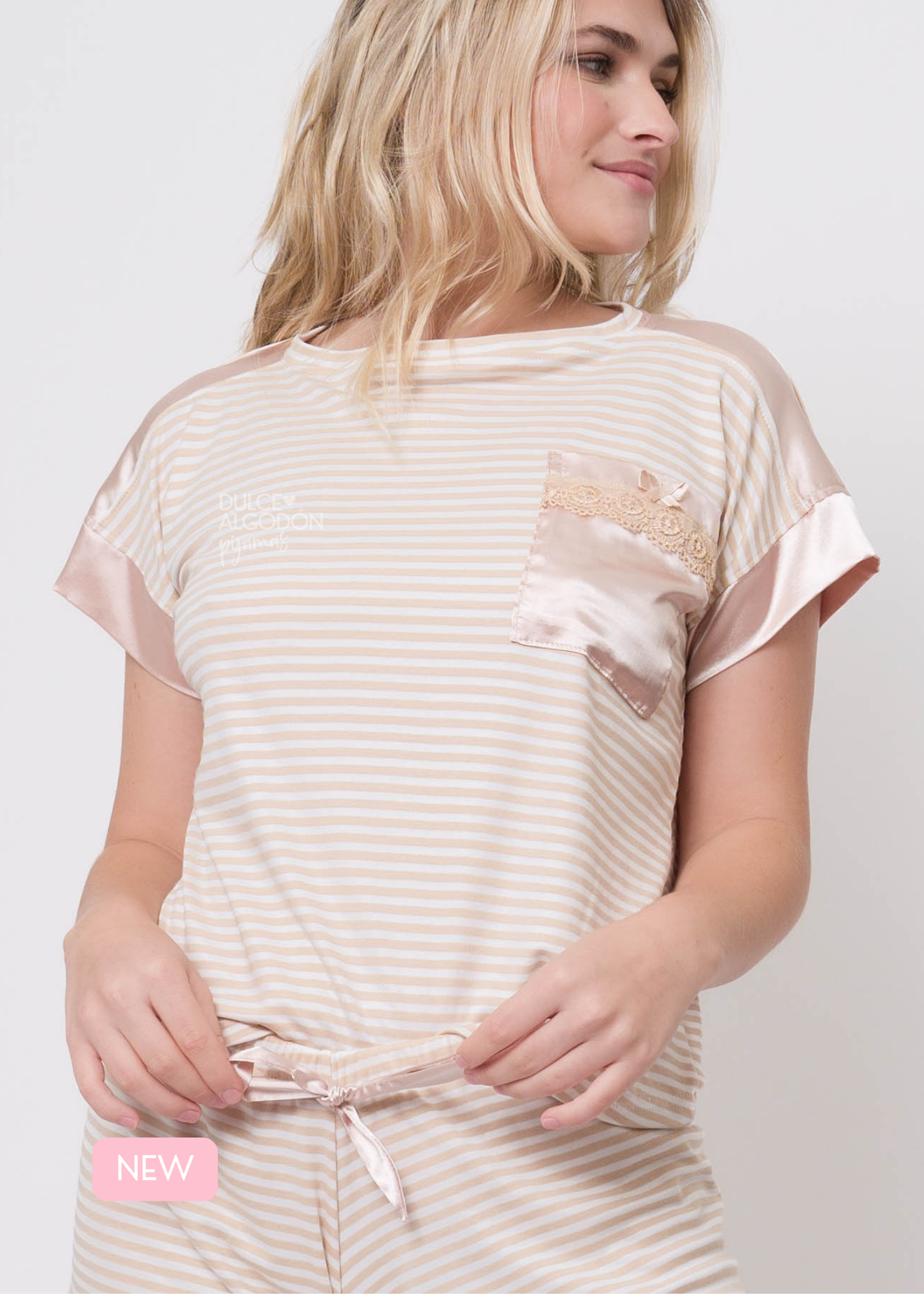 BLUSA Y SHORT CRISTINA ALGODÓN PIMA NUDE