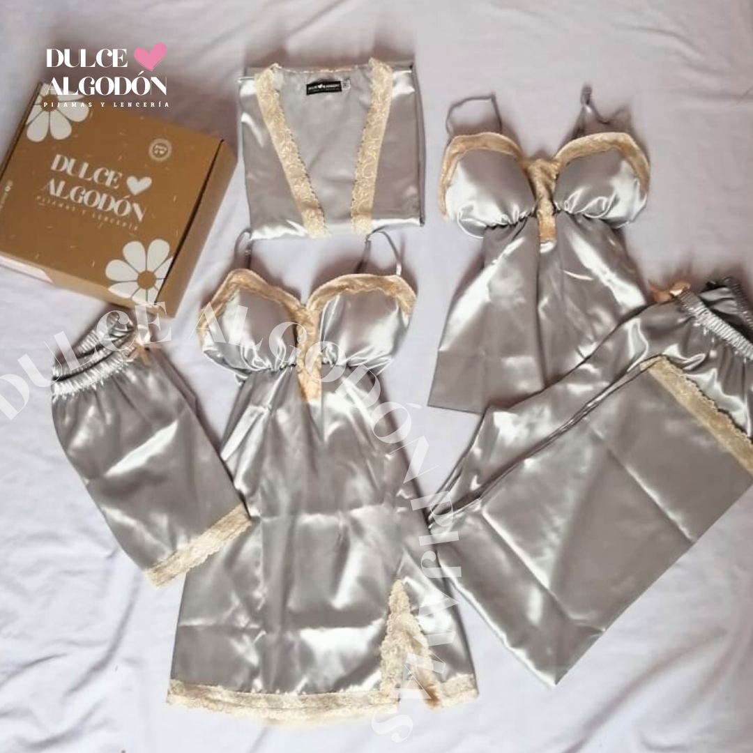 PACK FLAVIA DE 5 PIEZAS SATÍN