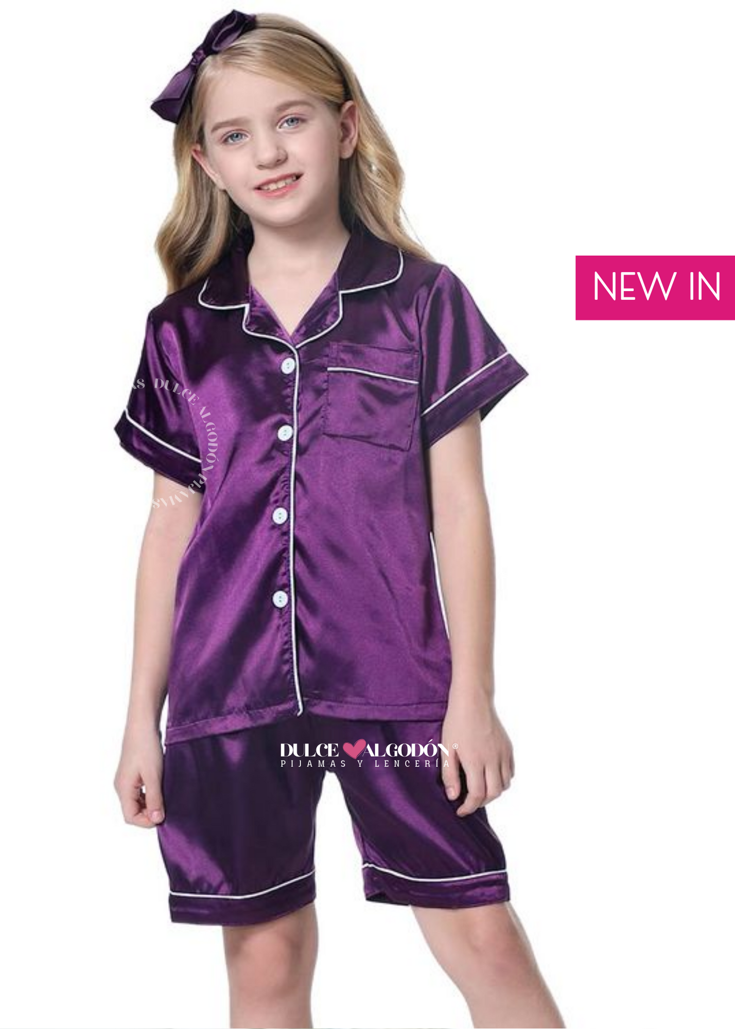 SET CAMISERO CORTO NIÑA CAYETANA - FUCSIA