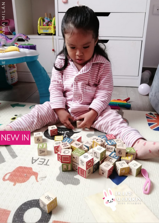 SET HOLLY RAYAS ROSADAS ALGODÓN PÍMA