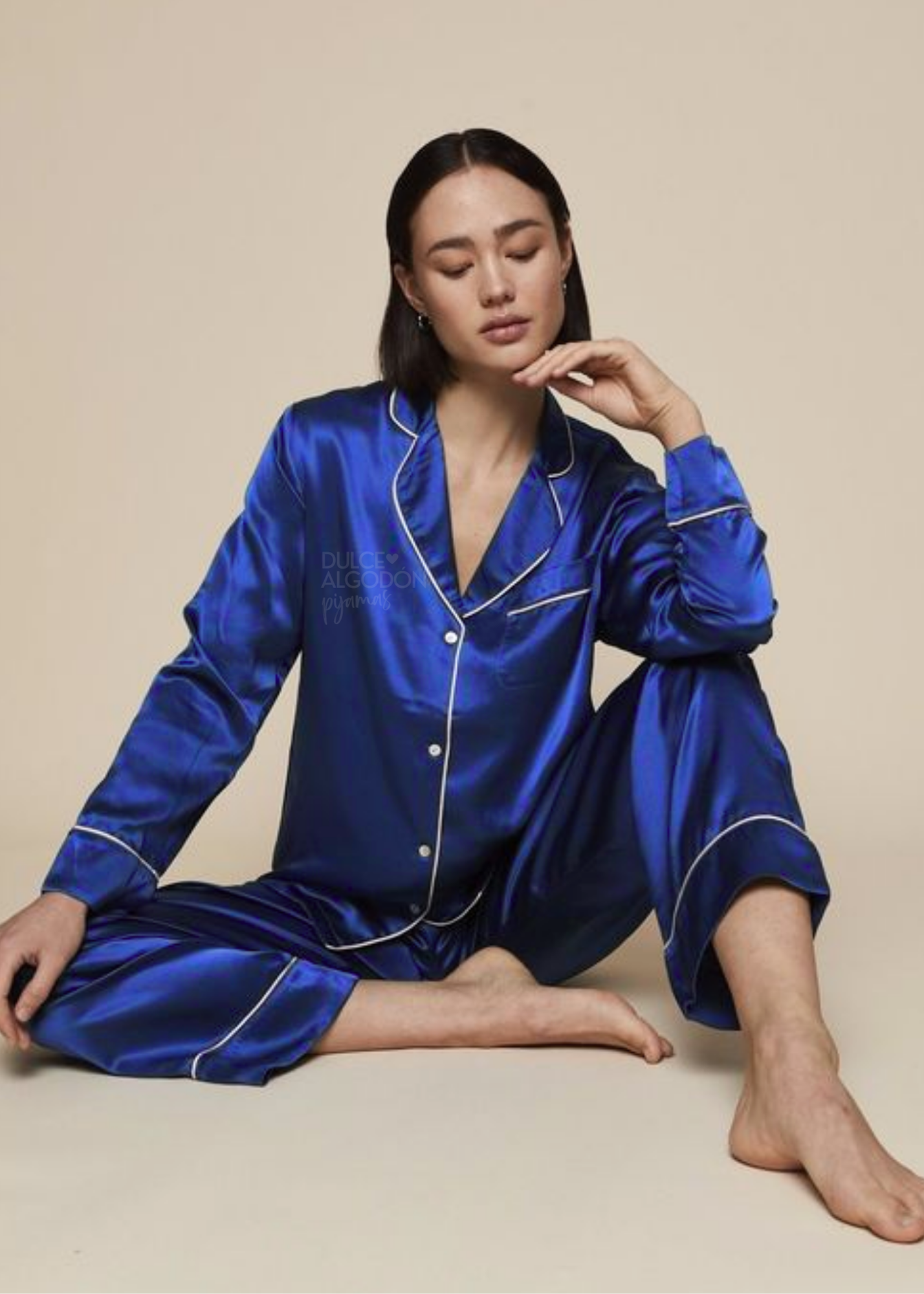 Pijamas Shop Pijamas Mayoreo Pijama Dama Pijama Satin Azul Pijama