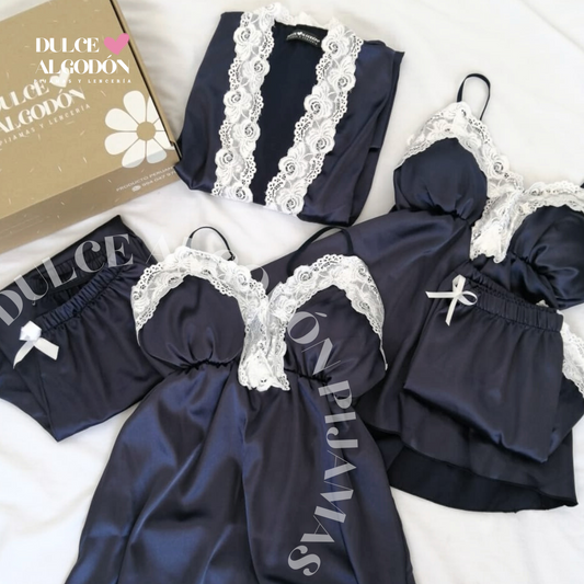 PACK ANTONIA SATÍN - AZUL NOCHE