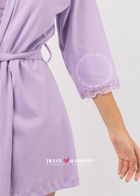 BATA BRUNELLA 3/4 ALGODÓN PIMA LILA