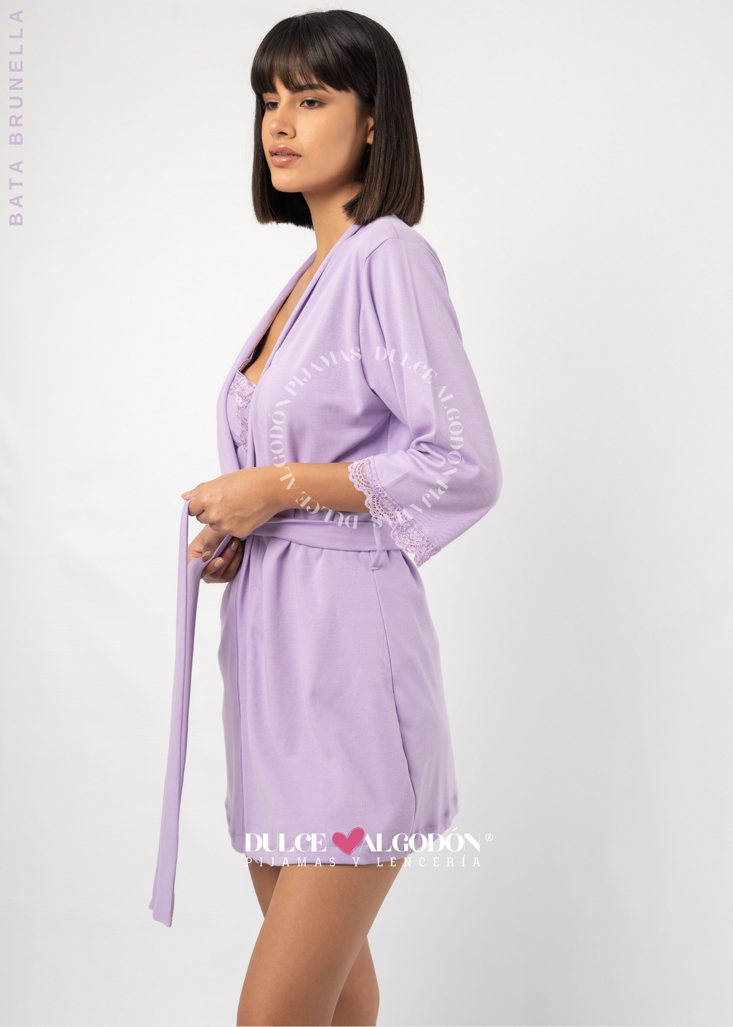 BATA BRUNELLA 3/4 ALGODÓN PIMA LILA