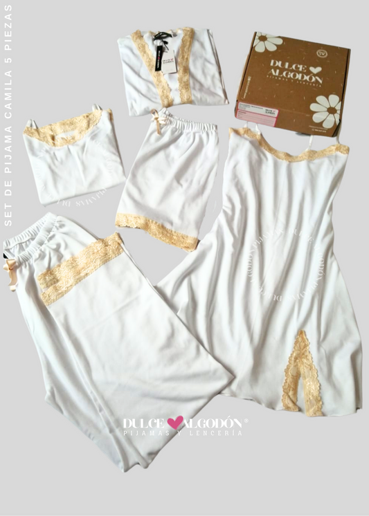 PACK CAMILA BLANCO Y CREMA ALGODÓN