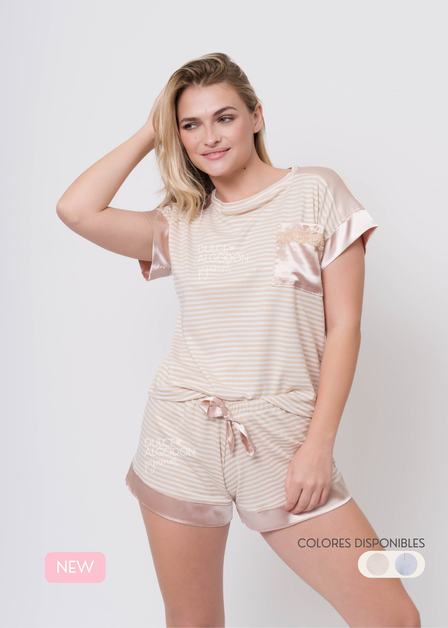 BLUSA Y SHORT CRISTINA ALGODÓN PIMA NUDE