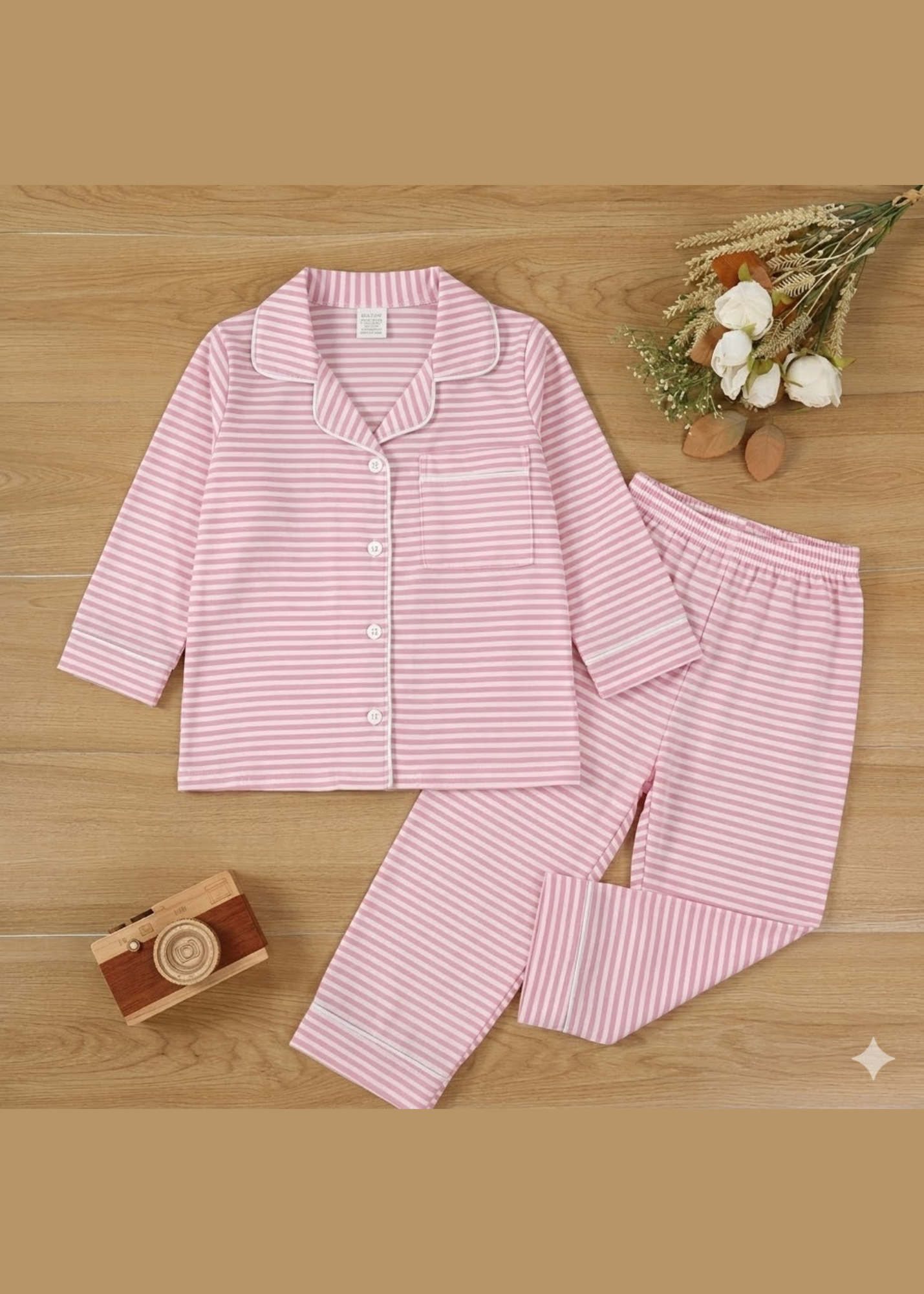 SET HOLLY RAYAS ROSADAS ALGODÓN PÍMA