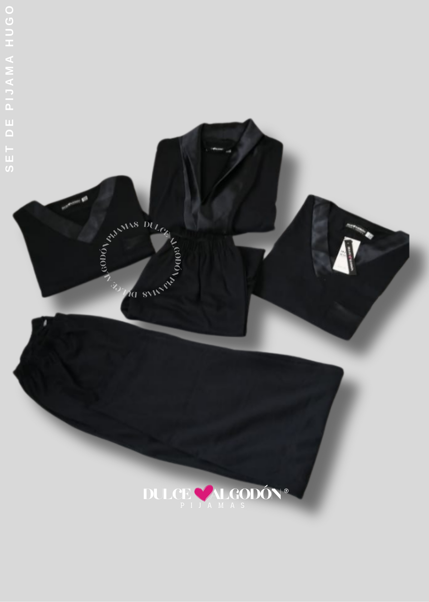 PACK HUGO ALGODON PIMA NEGRO 5 PIEZAS