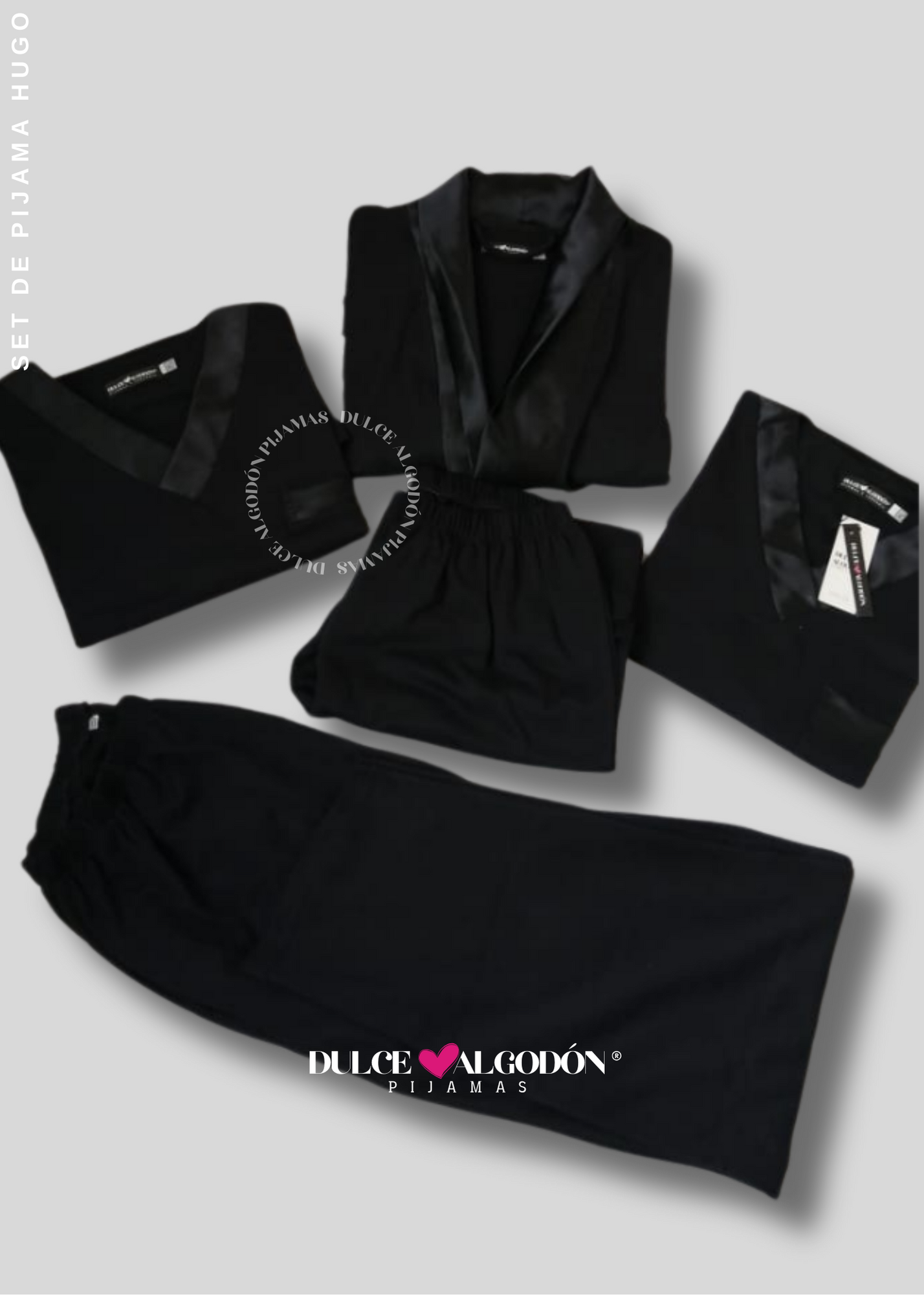 PACK HUGO ALGODON PIMA NEGRO 5 PIEZAS