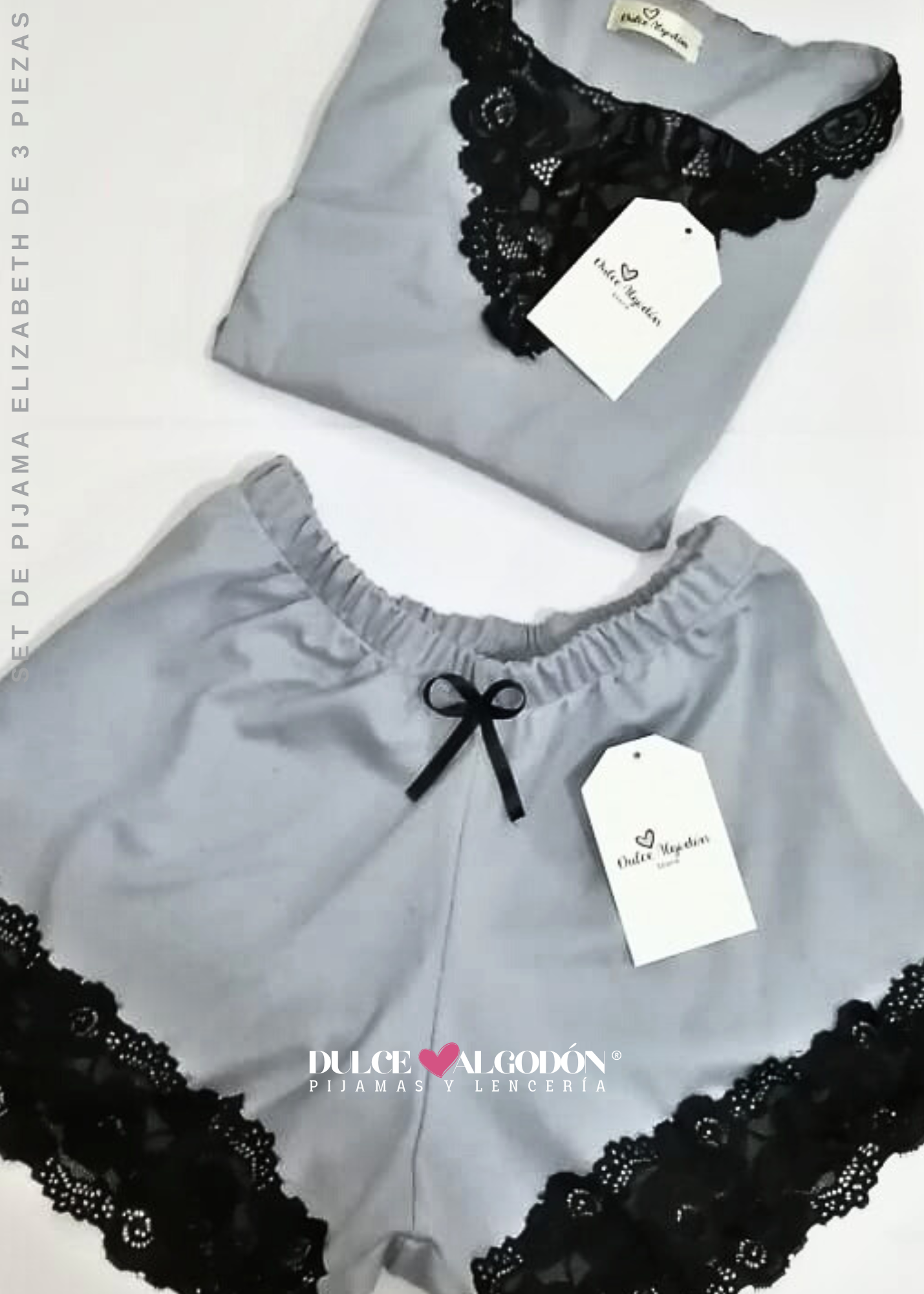 SET MAGNOLIA 2 SHORT CERÚLEO Y NEGRO