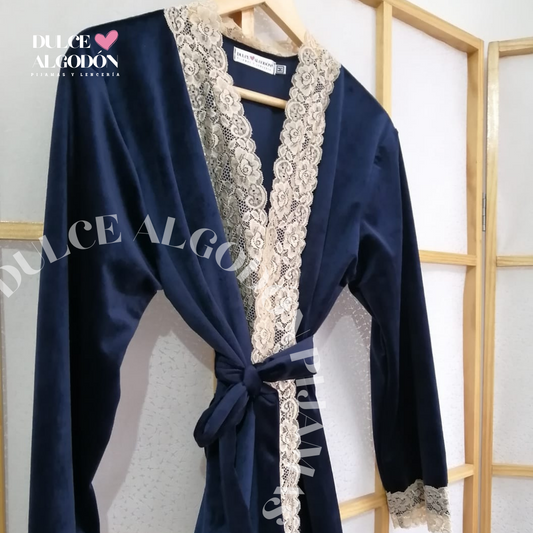 SET OLIVIA AZUL NOCHE Y CREMA
