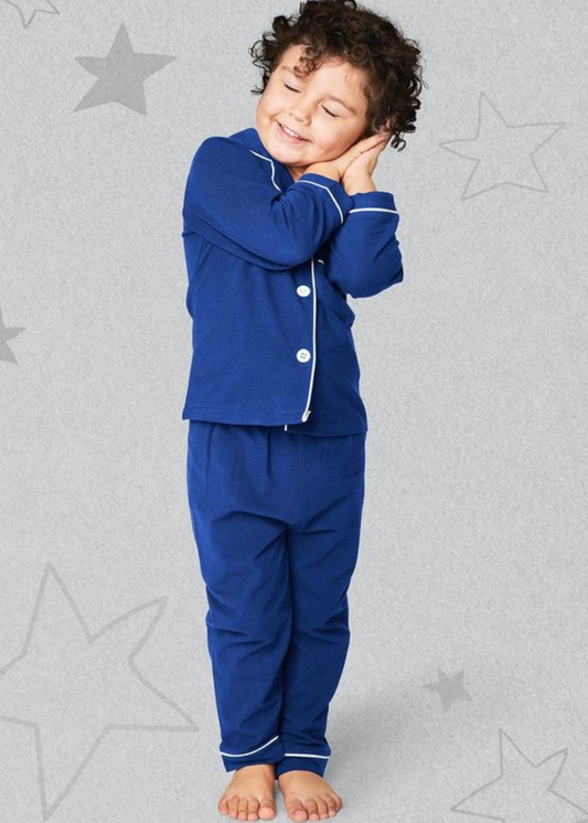 SET CAMISA MARCELO NIÑO AZUL ALGODÓN PIMA