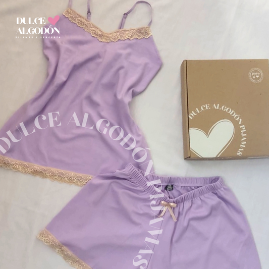 SET LUANA LILA Y CREMA