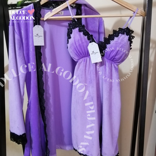 SET ORQUÍDEA LILA TERCIOPELO