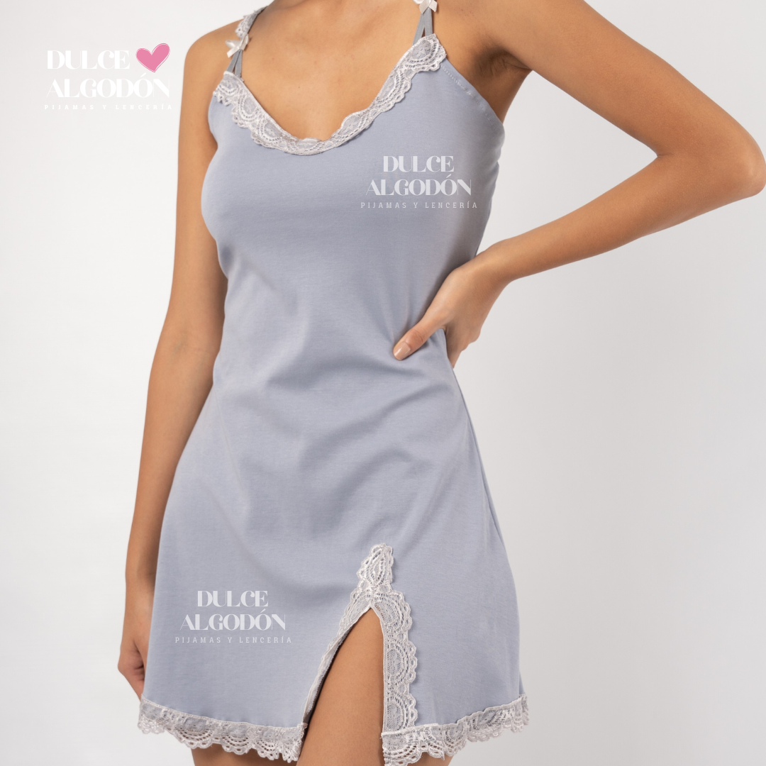 VESTIDO ISABELA CERÚLEO ALGODÓN