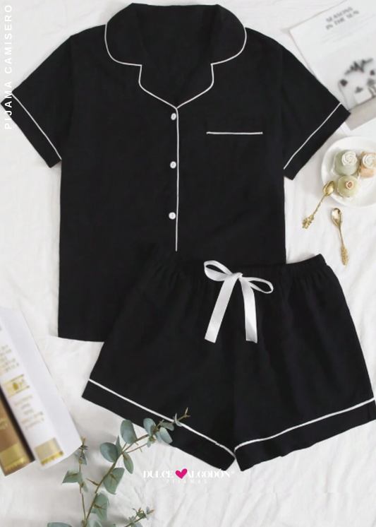 SET CAMISERO KAROL NEGRO LINO