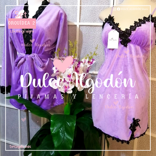 VESTIDO ORQUÍDEA LILA TERCIOPELO