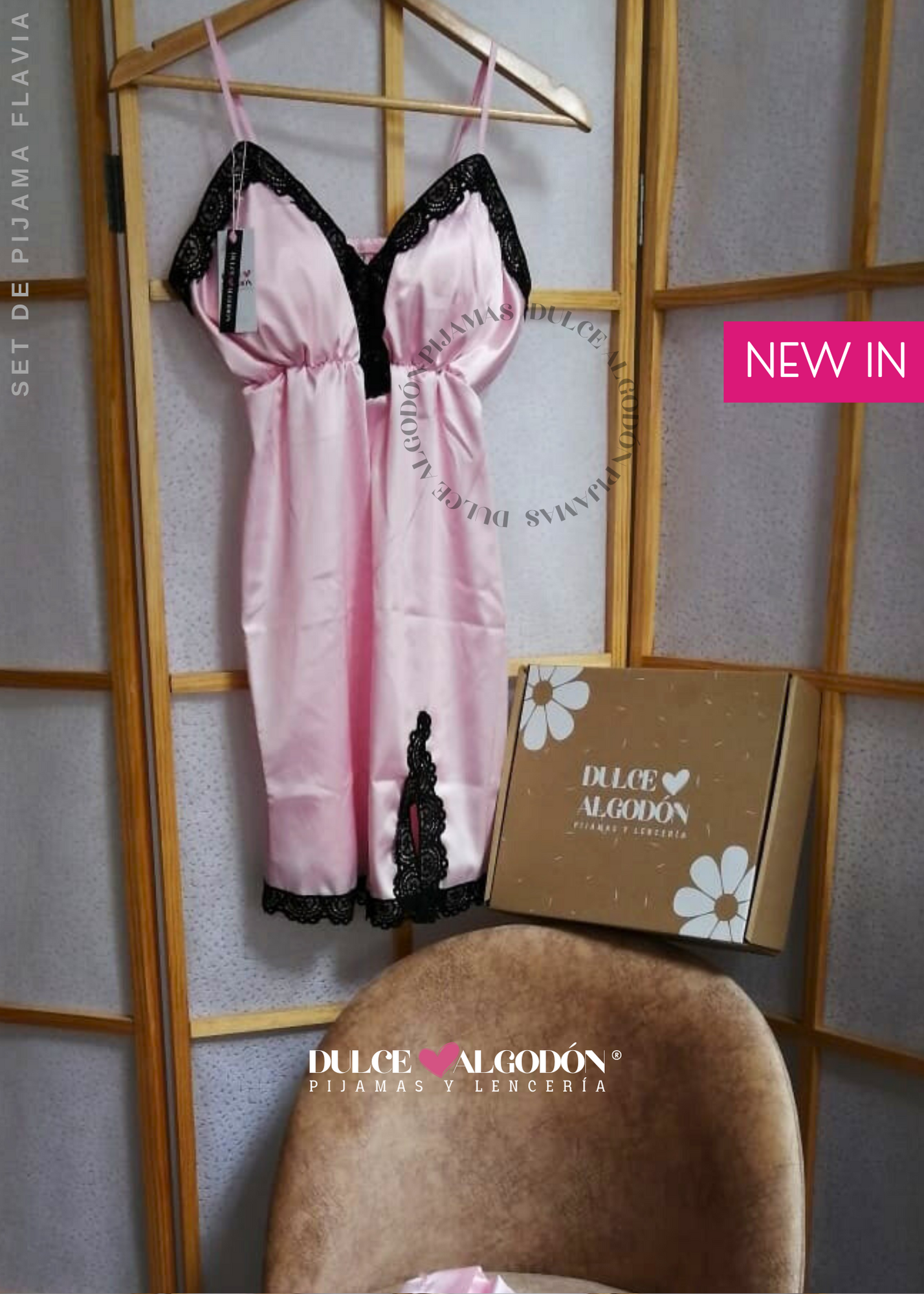 PACK FLAVIA DE 5 PIEZAS SATÍN – DULCE ALGODÓN PIJAMAS