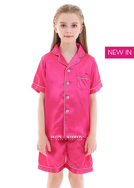 SET CAMISERO CORTO NIÑA CAYETANA - FUCSIA