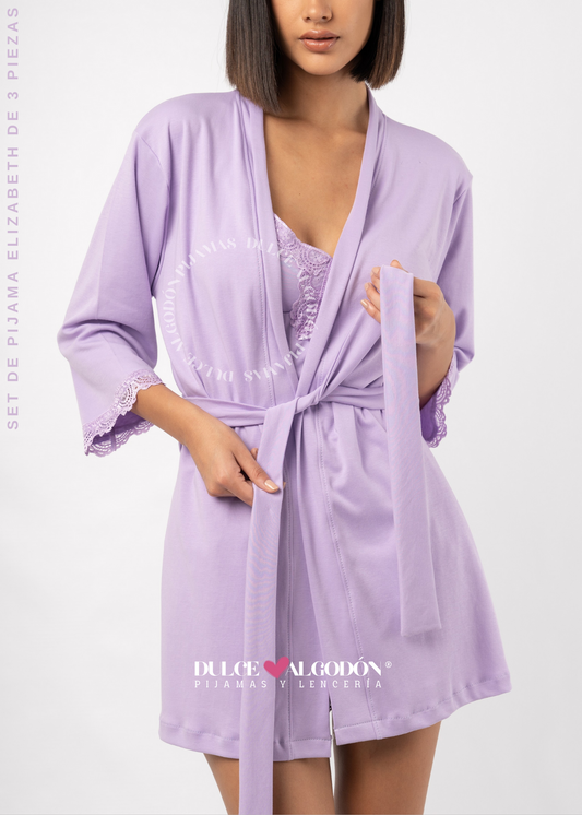 BATA BRUNELLA 3/4 ALGODÓN PIMA LILA