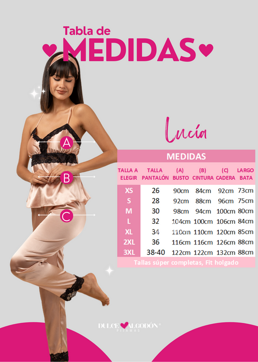 SET LUCÍA SATÍN ROSE GOLD ENCAJE NEGRO