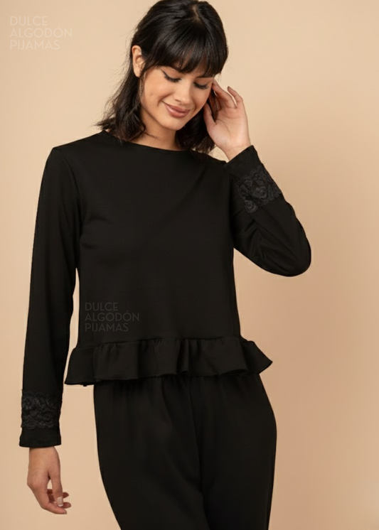 SET FRANCESCA NEGRO ALGODON PIMA