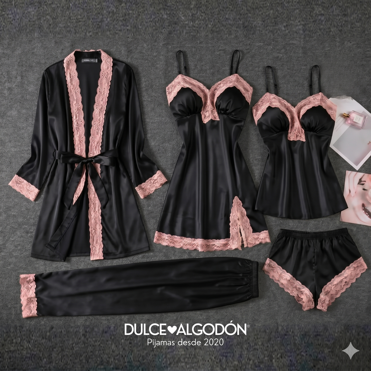 PACK ANTONIA NEGRO SATÍN