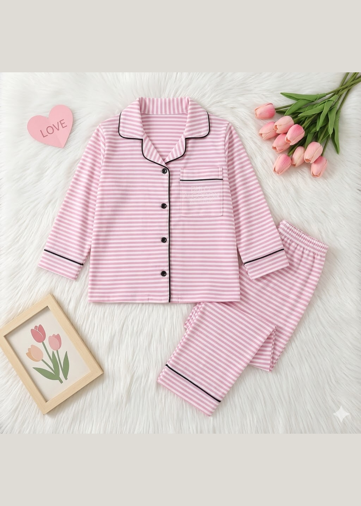 SET HOLLY RAYAS ROSADAS ALGODÓN PÍMA