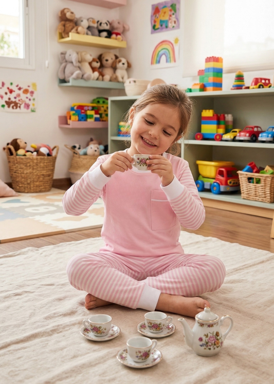 SET LILIBETH LARGO ALGODÓN PIMA ROSADO