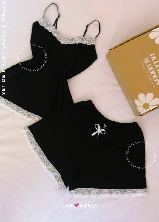 SET LUANA NEGRO Y BLANCO