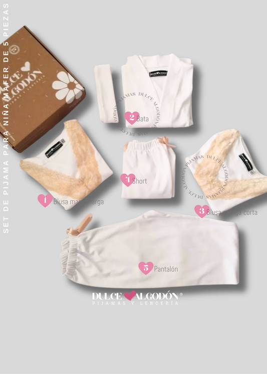 PACK NIÑA MAFER BLANCO Y CREMA