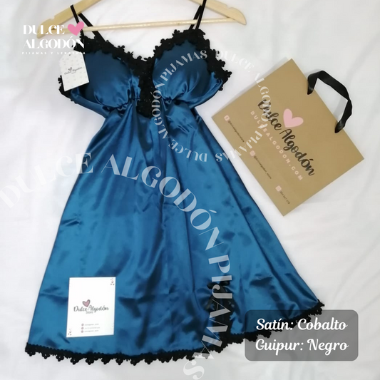 VESTIDO ANASTASIA COBALTO Y NEGRO