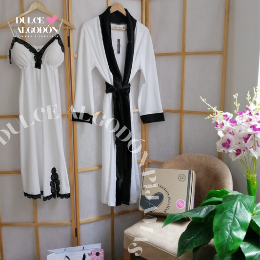 SET LARA LARGO BLANCO ALGODÓN PIMA