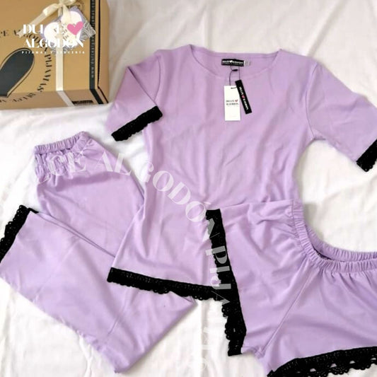 PACK DANIELA LILA Y NEGRO