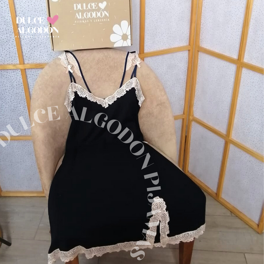 VESTIDO ISABELA AZUL NOCHE ALGODÓN