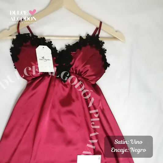 VESTIDO ANASTASIA VINO Y NEGRO