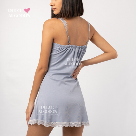 VESTIDO ISABELA CERÚLEO ALGODÓN